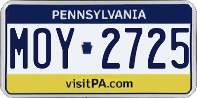 PA license plate MOY2725