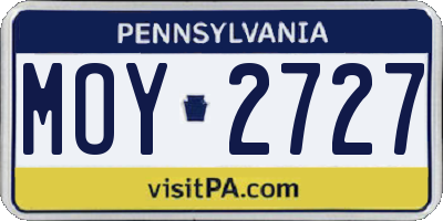 PA license plate MOY2727