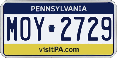 PA license plate MOY2729