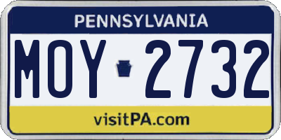 PA license plate MOY2732