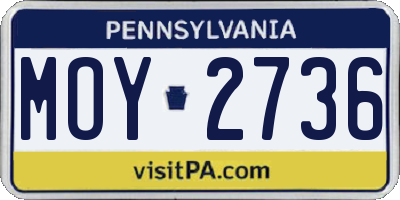 PA license plate MOY2736