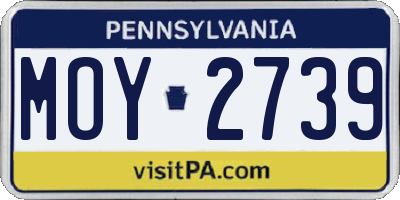 PA license plate MOY2739