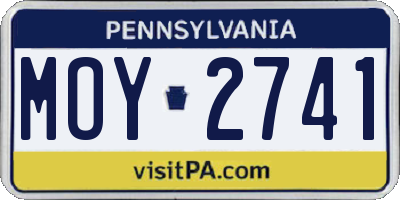 PA license plate MOY2741