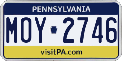 PA license plate MOY2746
