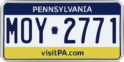 PA license plate MOY2771