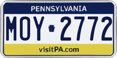 PA license plate MOY2772