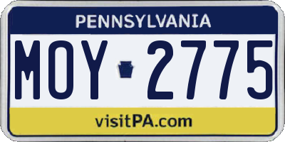 PA license plate MOY2775
