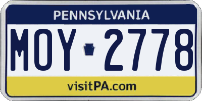 PA license plate MOY2778