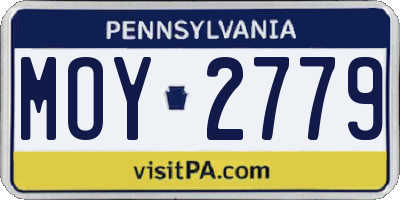 PA license plate MOY2779