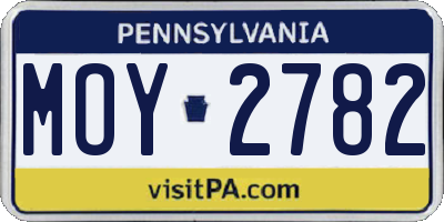 PA license plate MOY2782