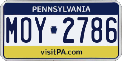 PA license plate MOY2786