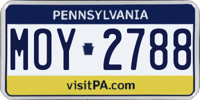 PA license plate MOY2788