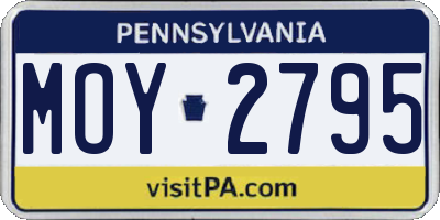 PA license plate MOY2795