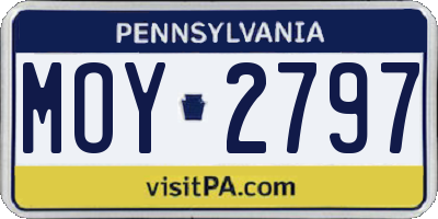 PA license plate MOY2797