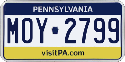 PA license plate MOY2799