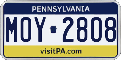PA license plate MOY2808