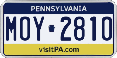 PA license plate MOY2810
