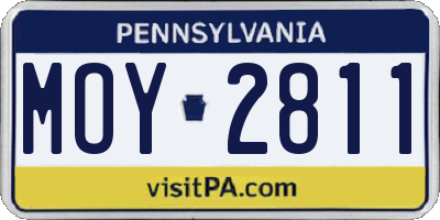 PA license plate MOY2811