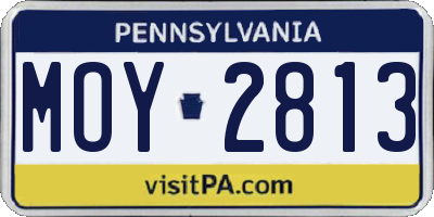 PA license plate MOY2813