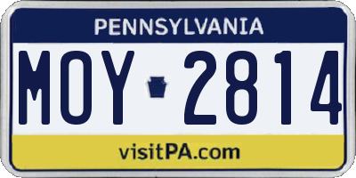 PA license plate MOY2814