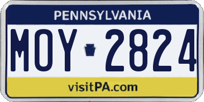 PA license plate MOY2824