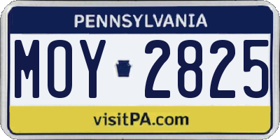 PA license plate MOY2825