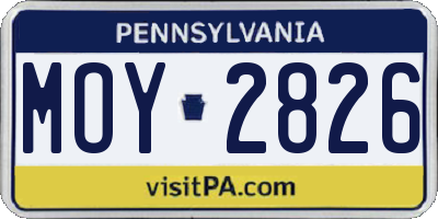 PA license plate MOY2826