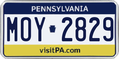 PA license plate MOY2829