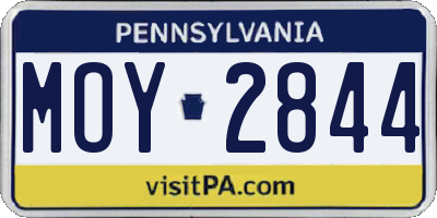 PA license plate MOY2844