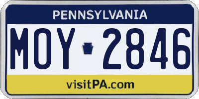 PA license plate MOY2846