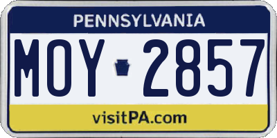 PA license plate MOY2857