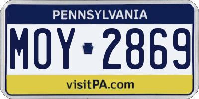 PA license plate MOY2869
