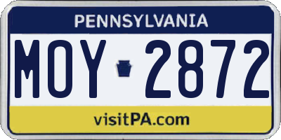 PA license plate MOY2872