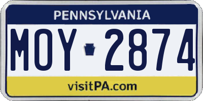 PA license plate MOY2874