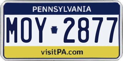 PA license plate MOY2877