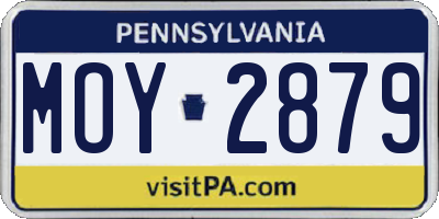 PA license plate MOY2879