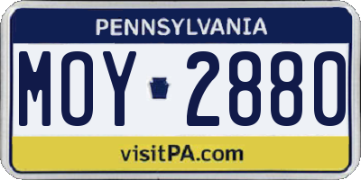 PA license plate MOY2880