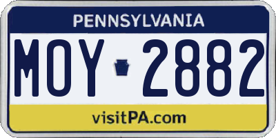 PA license plate MOY2882