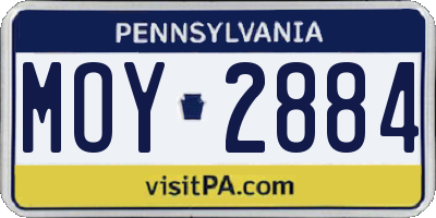 PA license plate MOY2884