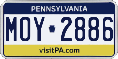 PA license plate MOY2886
