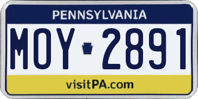 PA license plate MOY2891