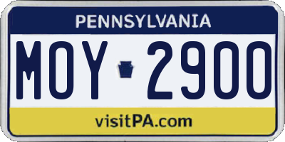 PA license plate MOY2900