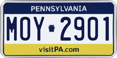 PA license plate MOY2901