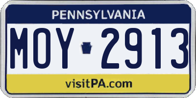 PA license plate MOY2913