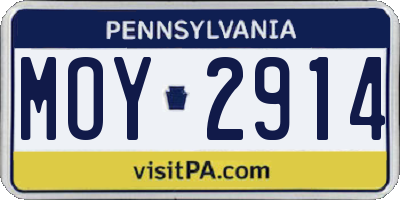 PA license plate MOY2914