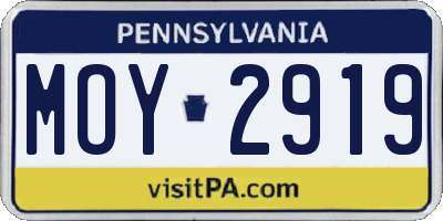 PA license plate MOY2919