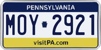 PA license plate MOY2921