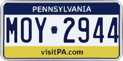PA license plate MOY2944