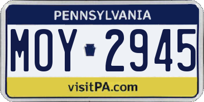 PA license plate MOY2945
