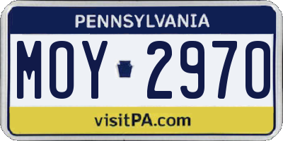 PA license plate MOY2970
